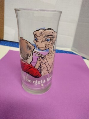 Vintage 1982 LIMITED EDITION E.T. ''I'll be right here'' Pizza Hut Glass. Sku 1F13