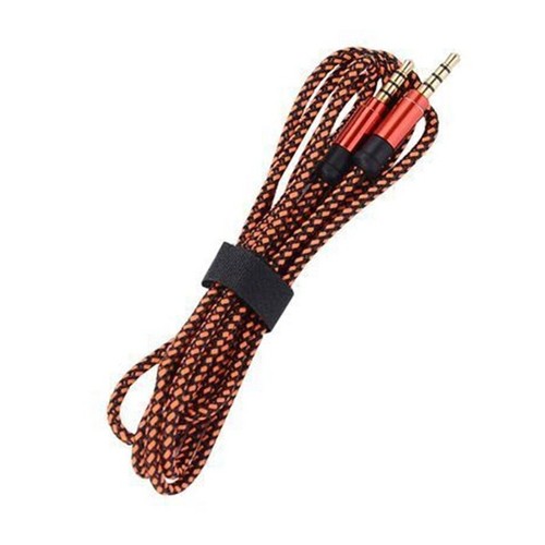 Orange 10ft Long AUX Cable Jack Gold-Plated Plug Audio Wire Cord for iPod Phone - Picture 2 of 9