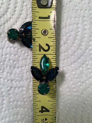 Vintage D&E Juliana SET Clip Earrings Large Brooch Tiered 3 Piece Prong-Set 1950 - Picture 20 of 22