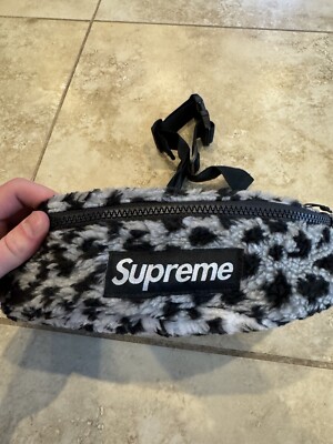 SUPREME LEOPARD FLEECE WAIST BAG WHITE FW17 | eBay SUPREME LEOPARD FLEECE WAIST BAG WHITE FW17 | eBay