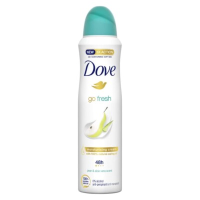 34,39 /L - 6x Dove Deospray Women   Go Fresh Peer & Aloe Vera - 150 ml