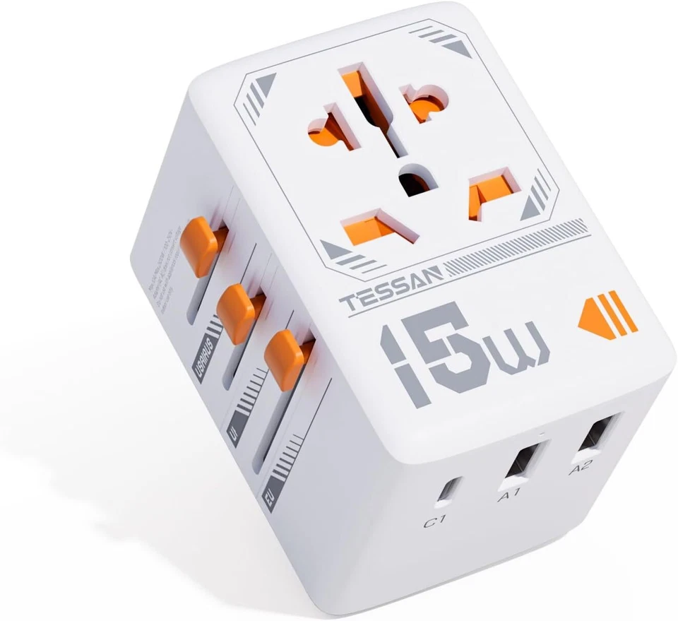 TESSAN Universal Reiseadapter Weltweit USB für England Deutschland USA Australien Japan