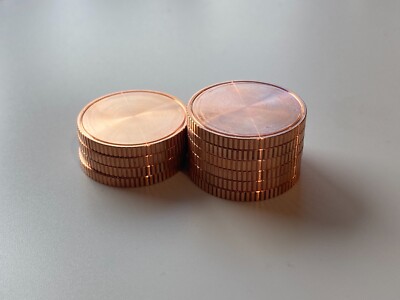 Copper Coin Blanks - 1 1/4 '' x 1/8'' - American Made - Machined Finish
