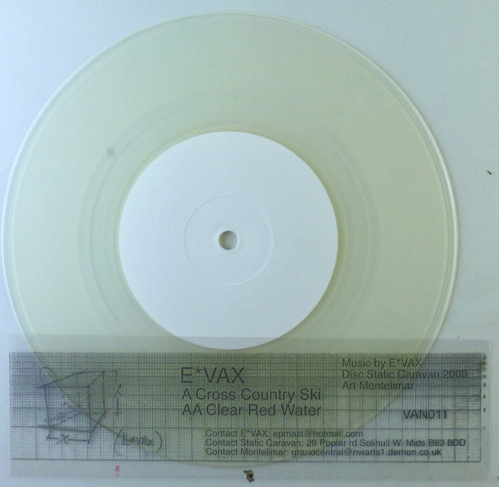 7" Single - E Vax - Cross Country Esqui / Claro Rojo Water - S2965 - Vinilo