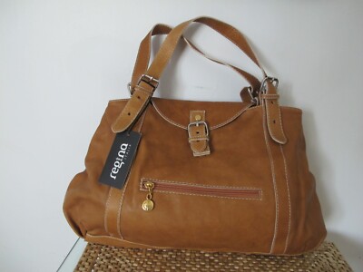 Regina Boho womens brown genuine leather slouch bag Large