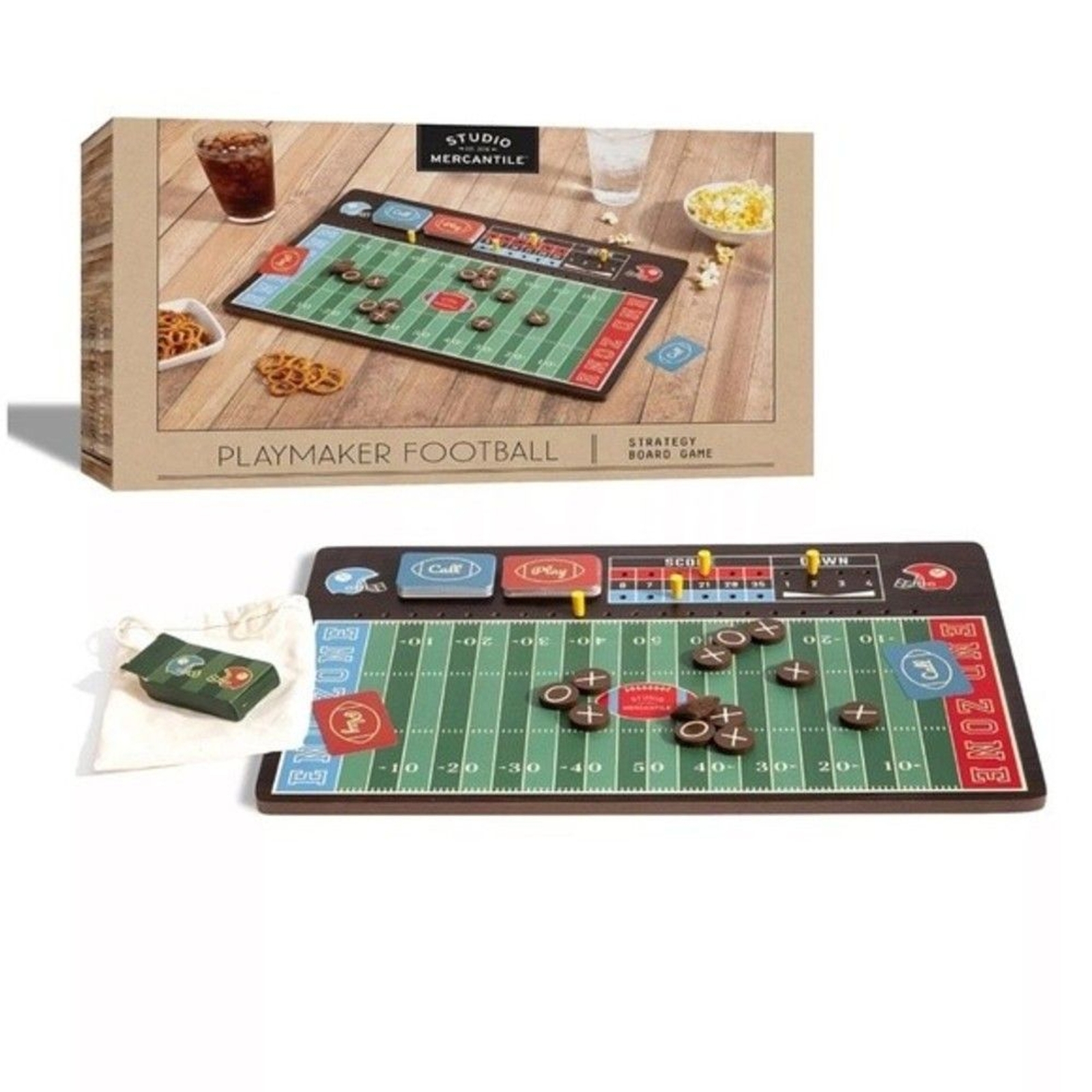 STUDIO MERCANTILE Football Playmaker Strategy Board Game Set, toys