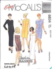 8834 Vintage McCalls SEWING Pattern Misses EZ Slim Dress EASY UNCUT FF OOP NEW