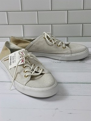 NWT Tommy Hilfiger Sneakers 6.5 M 2 Tone Tan 1 Inch Heel 10 Hole