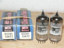 2 NIB Mullard 12AT7/ECC81 Tubes (UK) Brimar