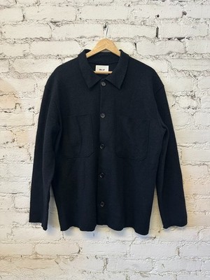 NN07 Wool Overshirt Jacket Black Button Up Shirt Jacket Mens M