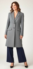 Classiques Entier NEW WOOL midi length notch gray blazer size 10 minimalist