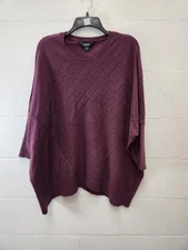Simply Vera Vera Wang Top Women's XXL Maroon Purple 3/4 Sleeve Pullover 1203-13