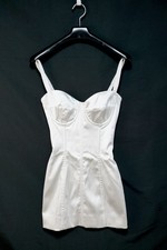 Kim Dolce&Gabbana Stretch Satin Corset Mini Dress White Size 38 New