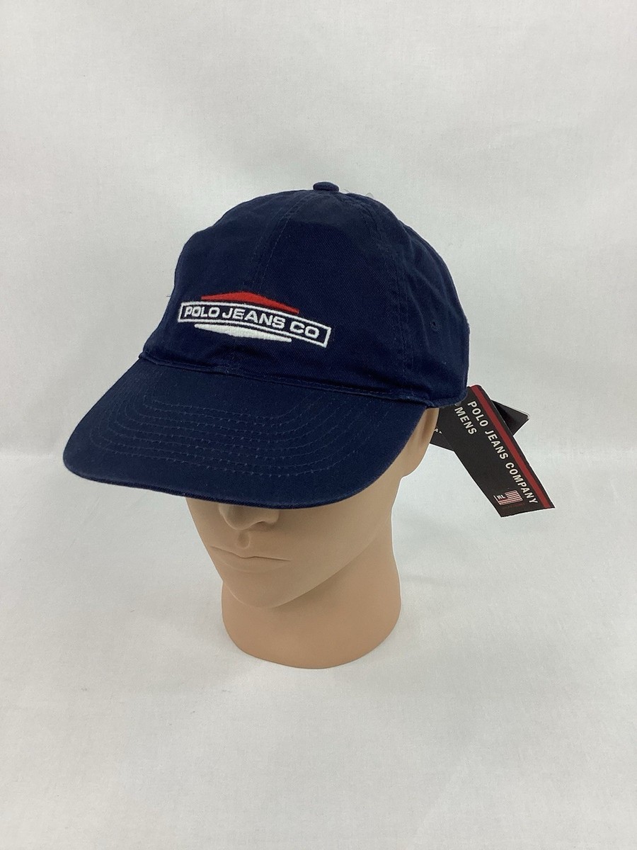 Polo Jeans Cap Navy 90's 新品 Ralph Lauren Polo Jeans Co Hat Cap VINTAGE 90's Ralph Lauren Blue