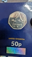 Royal Mint BUNC Eeyore 50p Fifty Pence Coin Change Checker Card 2022 - Available on eBay