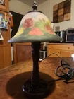Tiffany Style Antique Heritage Mint Ltd. Stained Glass Table Lamp Pink Rose TF09