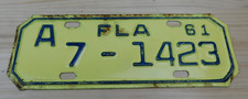 Vintage 1961 Florida Motorcycle License Plate Tag 7-1423
