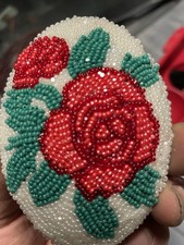 Handmade Rose Belt Buckle Small Beads