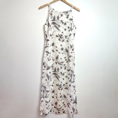 Vintage 90s Bias Cut Maxi Slip Dress Small Minimalist Neutral Floral  Feminine | eBay