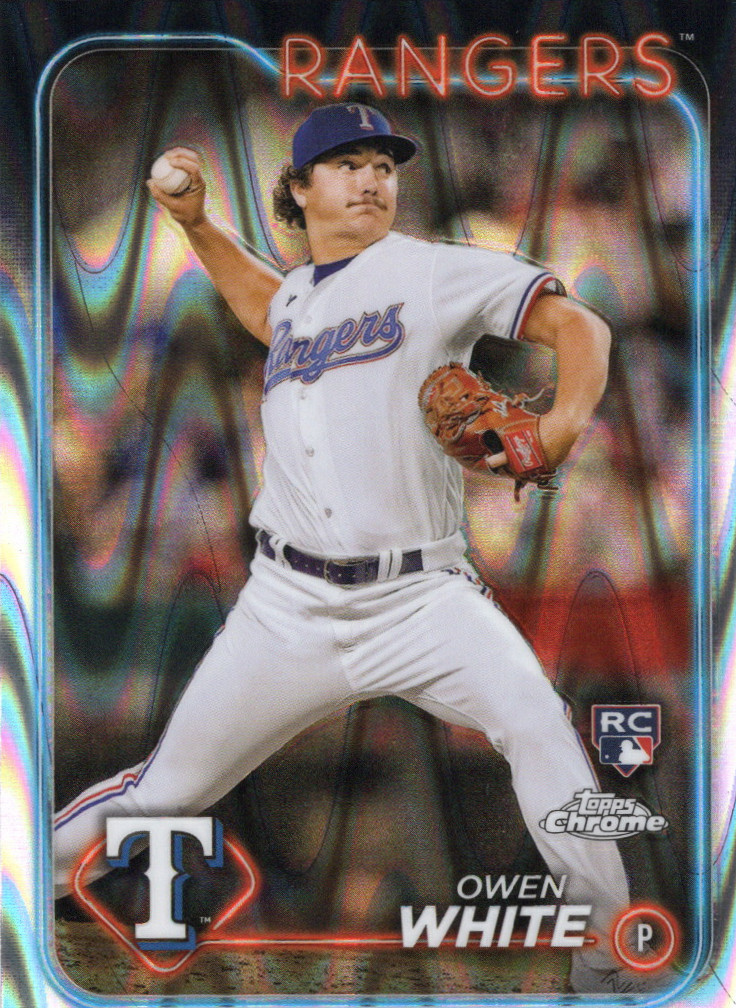 2024 Topps Chrome #211 Owen White RC RayWave Refractor Texas Rangers
