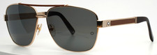 MONTBLANC MB463S 28N Gold Brown Mens Aviator Full Rim Sunglasses 61-14-135 B:50