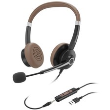 USB Headset with Microphone for PC Laptop, On-Ear Computer Headphones with No...