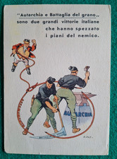 AUTARCHIA E BATTAGLIA DEL GRANO PROPAGANDA PNF FASCISMO VENTENNIO MILITARI RARA