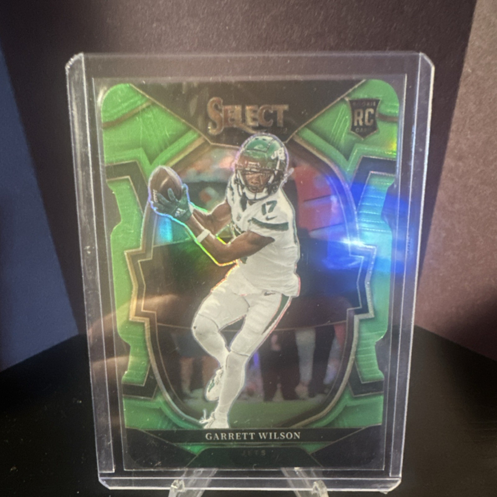Panini 2022 Select Neon Green Prizm Die-Cut Garrett Wilson Rookie #88 Jets /299