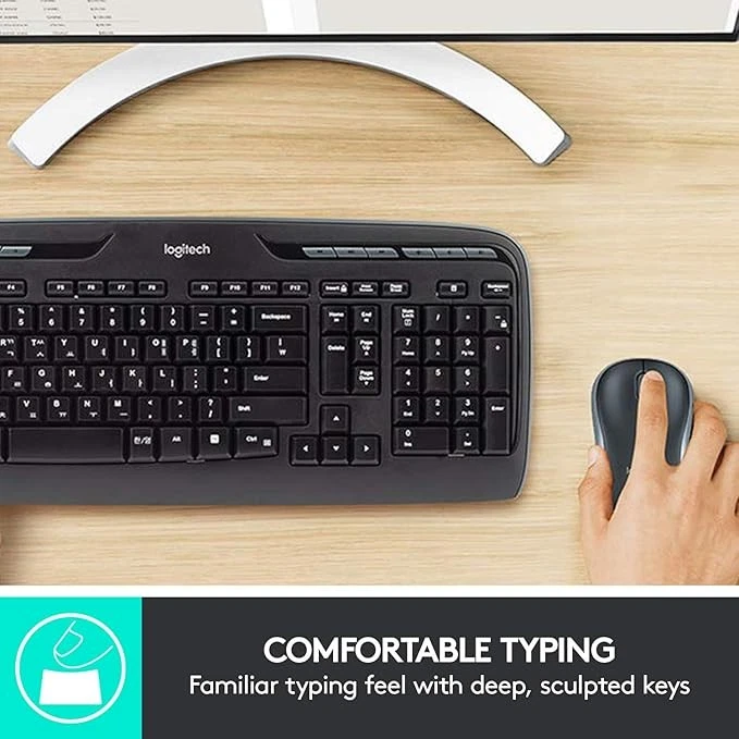 Logitech MK330 Wireless Keyboard and Mouse Combo - Black - Image 2 of 3