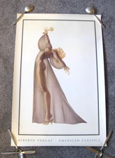 Vtg 1996 Alberto Vargas Sheer Elegance Pinup Girl Lithograph Poster Print 36"x24