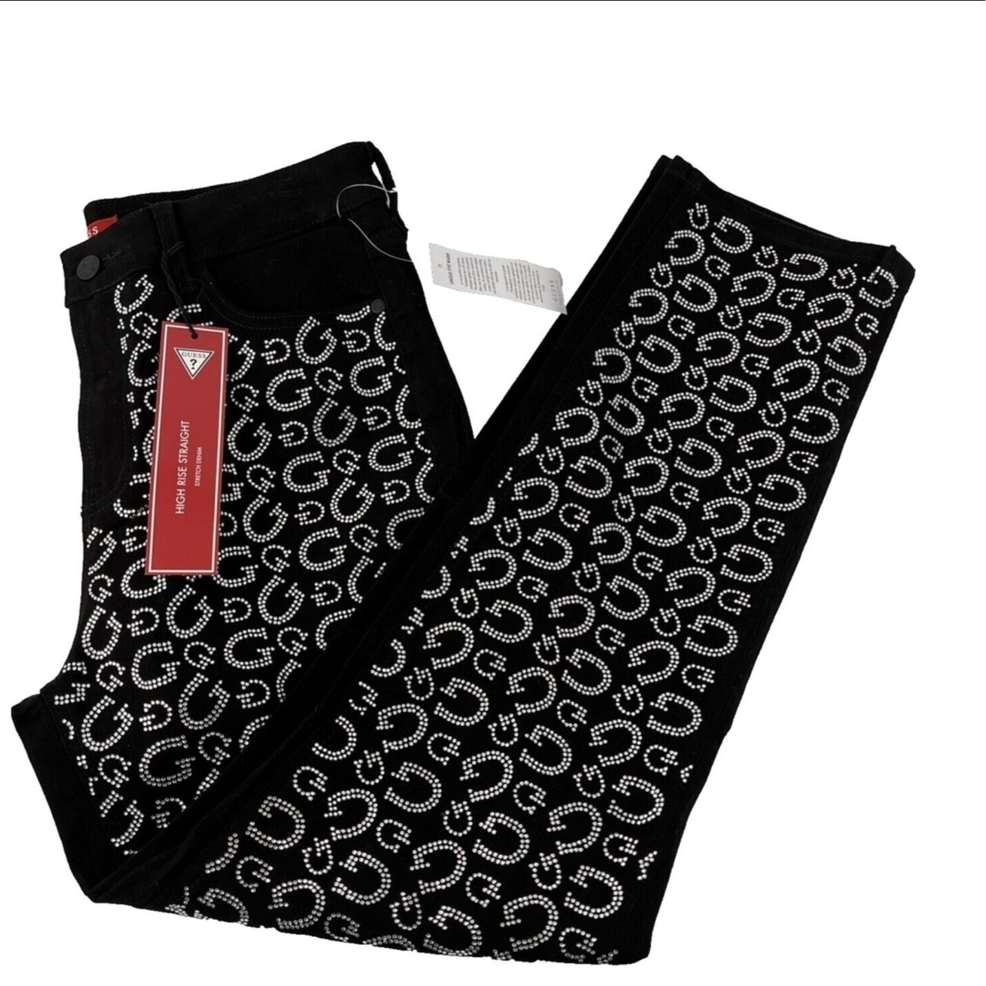 Rhinestone Black Denim Size 6/28