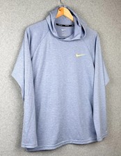 Nike Swim Dri-FIT Hooded Long Sleeve Shirt Light Blue Men s Medium