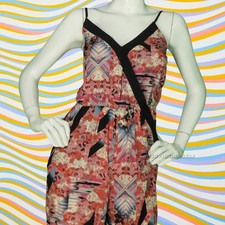 Vintage Style Boho Jumpsuit with Bold Geometric Print S