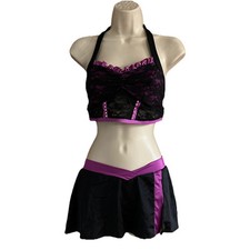 The Line Up Pro Cheer Dance NFL NBA NHL Rhinestone Black Purple Audition Set M