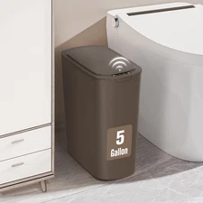 Motion Sensor Trash Can, 5 Gallon Automatic Bathroom Garbage Can with Lid, To...