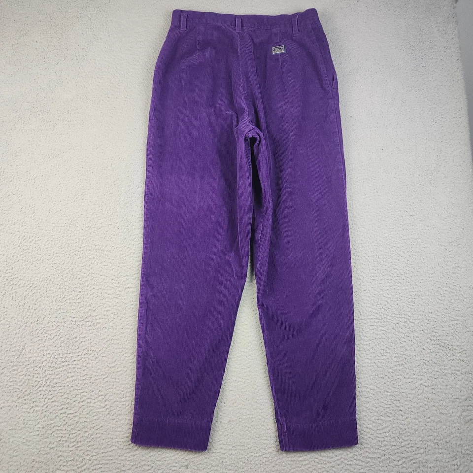 Pantalones de pana para mujer de colección talla 12 cordones cónicos púrpura plisado cintura alta 30x29 Foto 2 de 4