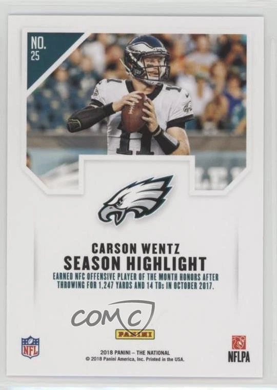 2018 Panini National Convention Rainbow Spokes /49 Carson Wentz #25 - Image 2 of 2