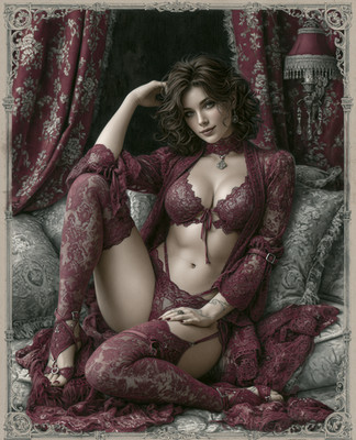Gothic Vampire Pinup Fantasy Character Full-Length Wall Art/345767200
