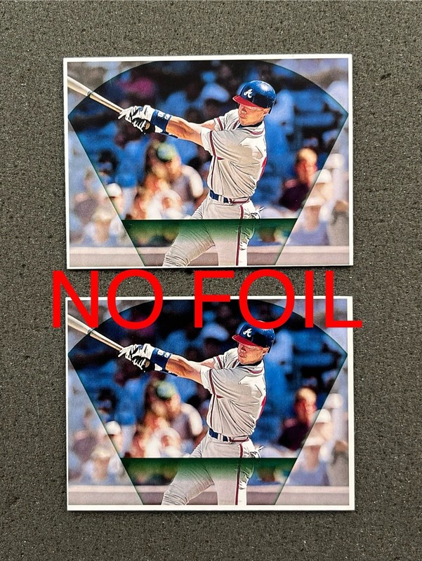 1997 STADIUM SLUGGER Chipper Jones SP NO FOIL OVERSIZE PROOF MEMBERS ONLY BASE