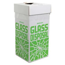 Sp Scienceware F24653-0001 Square Recycling Bin, White, 12" Dia, Corrugated