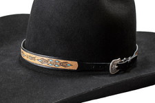Twister Southwest Tooled Black Hatband - Hats Add-Ons - 0282212