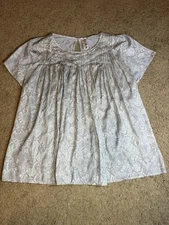 Dolan by Anthropologie Blouse Women's Medium Pleated Snake Skin Lightweight