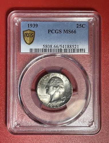 1939 P Washington Silver Quarter, Premium Gem Uncirculated, PCGS Graded MS66.