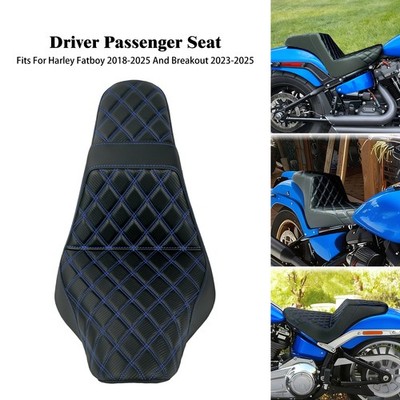 Driver Passenger Seat Blue Stitching For Harley 18-25 Fat Boy FLFB 23+ Breakout