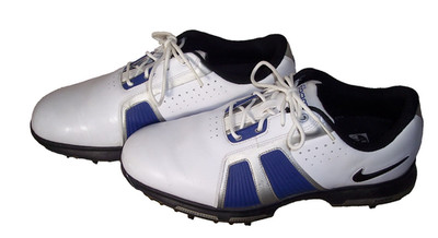 Nike Zoom Trophy sz 8 White/Blue Leather Golf Shoes