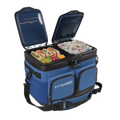 Titan PRO by Arctic Zone 48 Can Triple Zipperless Cooler Blue or