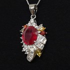 5.66ctw Ruby & White Sapphire Baguette, Tourmaline 925 Pendant 5.6g — photo 4