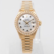 Rolex 69138 Lady-Datejust 26, Yellow Gold, MOP Sapphire Dial, President Brace...
