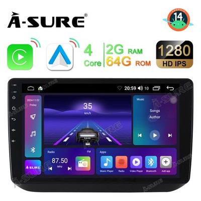 2+64G für Skoda Fabia 2 2007-2013 Android 14 Autoradio Carplay GPS Navi BT DSP