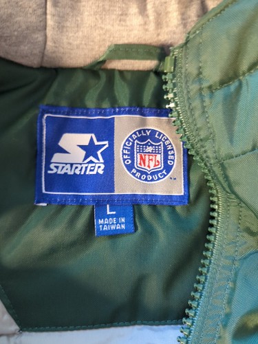 Vintage 90s STARTER Green Bay Packers Jacket Hooded Pullover Football Size Large - Picture 6 of 17